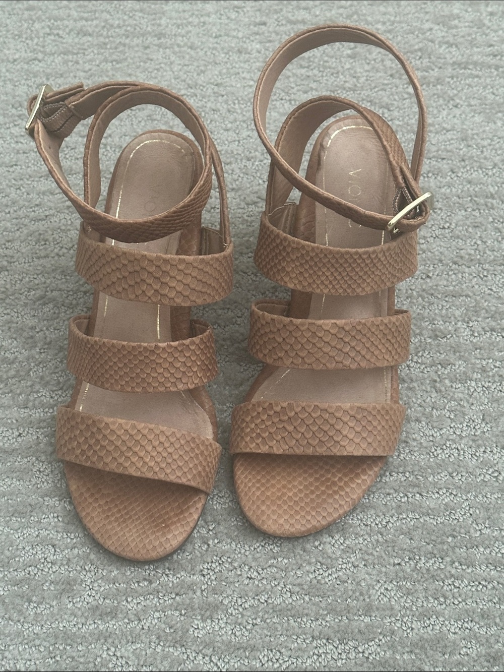 Vionic Tan Textured Strappy Sandals